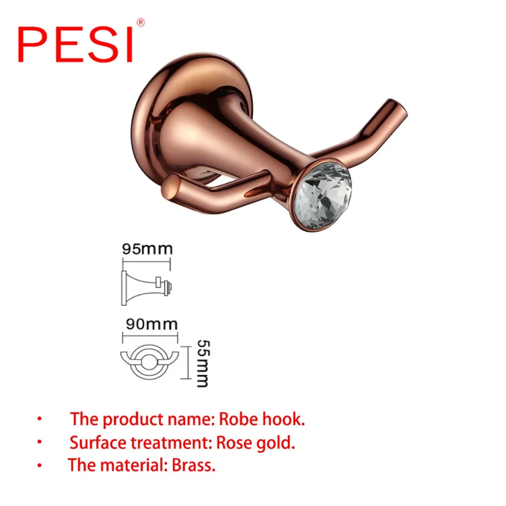Латунные аксессуары для ванной комнаты Набор оборудования накидка Халат крюк стойки для полотенец Бар Полка держатель бумаги держатель зубной щетки, розовое золото