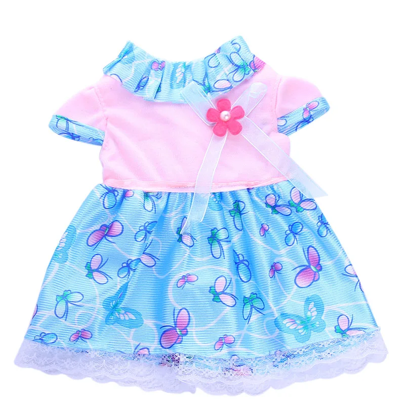 LUCKDOLL Cute Princess Dress Fit 18 Inch American 43cm Baby Doll Clothes Accessories,Girls Toys,Generation,Gift