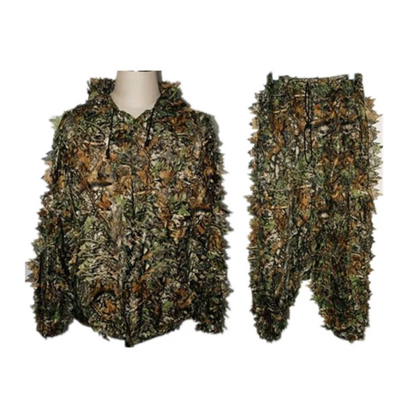 SJ Maurie Высокое качество 3D лист Ghillie Костюмы камуфляж пончо плащ Охота лесная