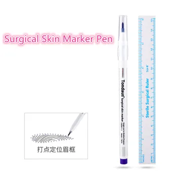 

Surgical Skin Marker Eyebrow Marker Pen Markery Promarker Microblading Measure Ruler for Eyebrow Tattoo Supplies Tattoo Ruler