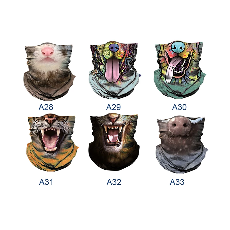 Outdoor Sports Bicycle 3D Magic Headband Neck Warmer Cycling Face Mask Bike Head Scarf Bandana Scarves Animal Mask