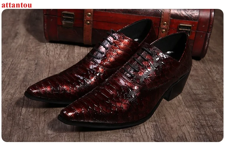 Zapatos de cuero con cordones para hombre, calzado individual de piel de  serpiente roja, punta estrecha, de lujo, informal, sin cordones, para  oficina, fiesta, zapatos formales|Zapatos formales| - AliExpress