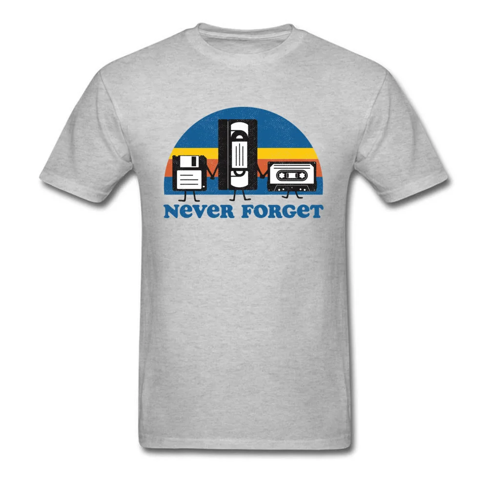 Never Forget Lovers Day 100% Cotton Crewneck Tops Shirts Short Sleeve Simple Style Top T-shirts Funky Design T Shirts Never Forget grey
