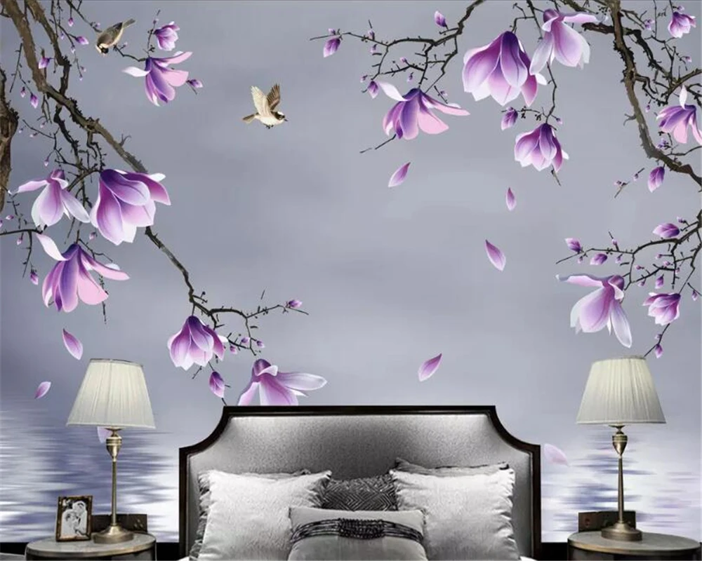 

Custom Mural HD hand painted magnolia bird Photo Wallpaper Living Room Wallpaper Landscape Home Decor 3d wallpaper