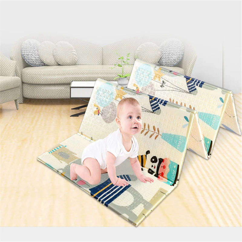 

XPE Folding Toy Crawling Mat 1.5*2.0M Foam Two-Sided Pattern Baby Climbing Mat ChildrenThickening Game Pad Living Room Home Mat