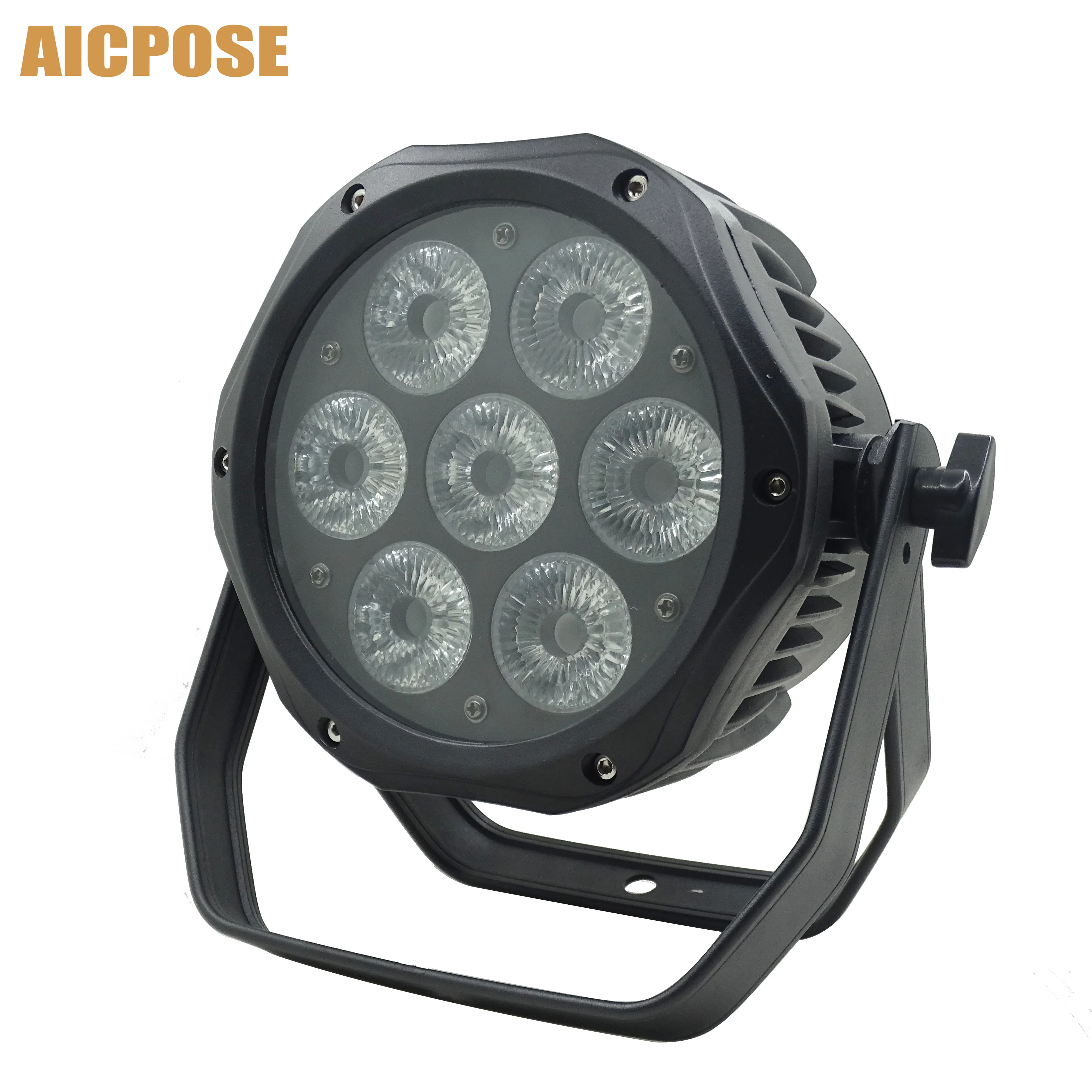 RGBWA УФ 6 в 1 7x18 Вт Алюминиевый Par Can LED DMX лучевой эффект 64 Мини DJ Light с мощным входом и