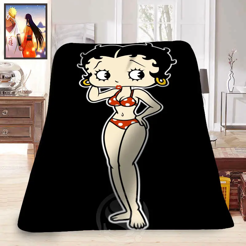 F315 betty boop Новое обычное домашнее украшение для спальни принадлежности мягкое одеяло LFU89 - Цвет: Черный