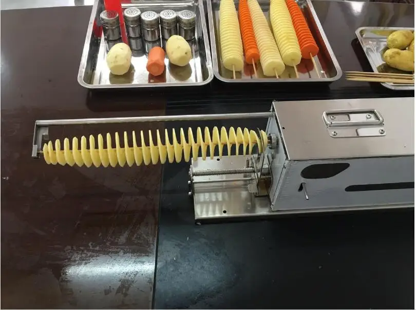 Автоматическая тянущаяся Торнадо машина для картофеля, Картофельная спиральная машина для резки, машина для производства