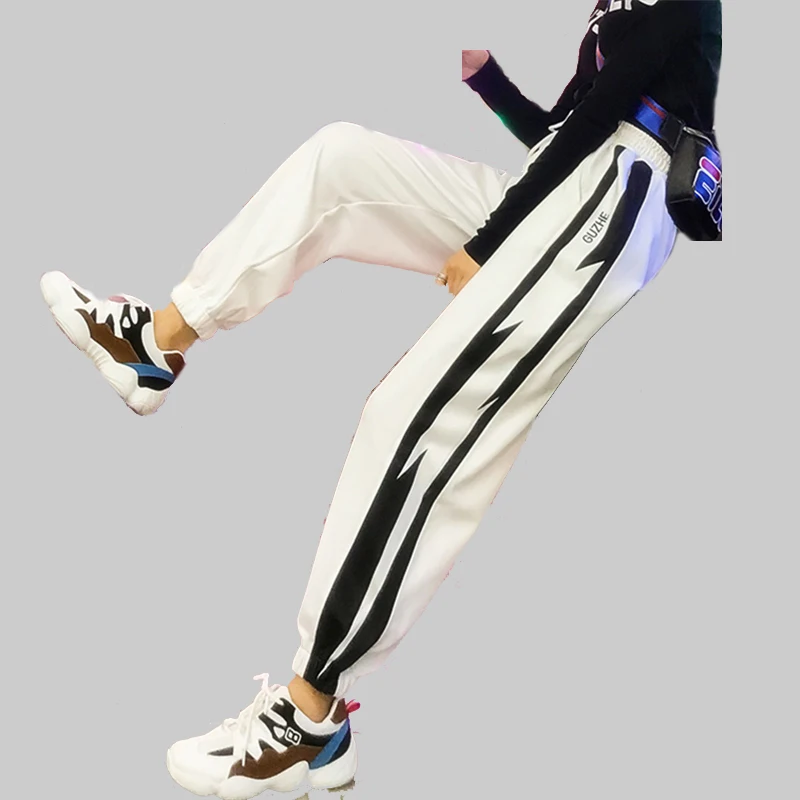 

Cotton Casual BF Women's sports pant High Waist Hip Hop White Black Cargo Pants Women Loose Streetwear Harajuku Pants