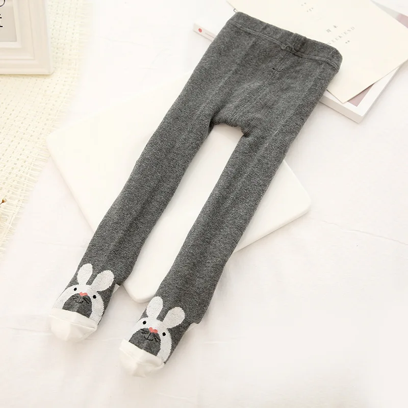 Dark Gray Колготки для новорожденных; колготки для мальчиков и девочек 0-3 лет; теплые мягкие хлопковые гетры с рисунком кролика; детские чулки для малышей - Цвет: Dark Gray