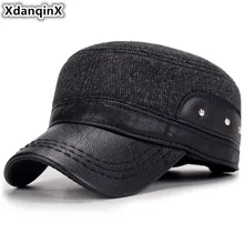 XdanqinX, мужские зимние шапки, хлопок, Толстая теплая армейская военная шапка с ушками, регулируемый размер, плоская кепка для мужчин, Snapback, брендовая Кепка s