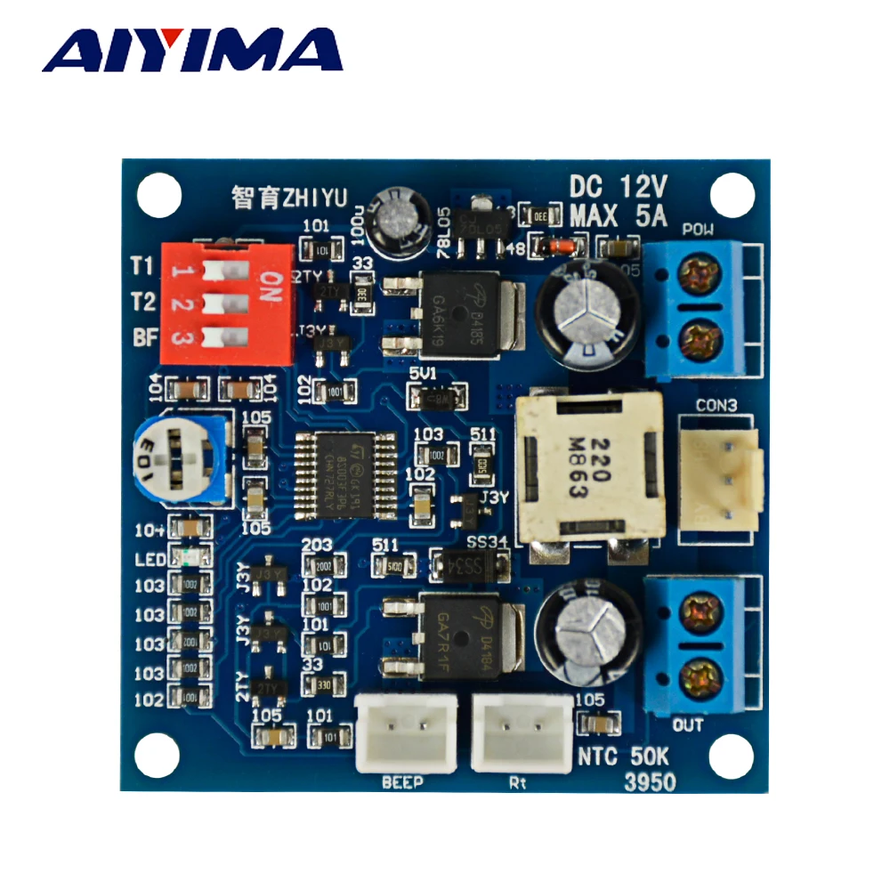 

DC 12V PWM PC CPU Fan Temperature Control Speed Controller Max 5A Speed Alarm
