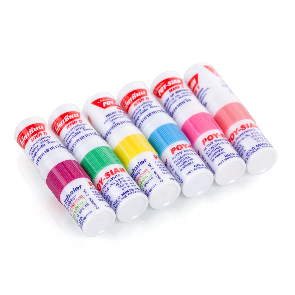 

Ifory 5 Pieces Thailand Pain Relief Plaster Mint Cylinder Nasal Inhaler Refresh Brain Anti Fatigue Cure Stuffy Nose Rhinitis