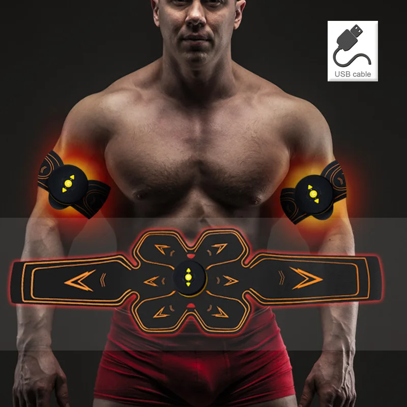 

Stimulator Muscle Trainer Equipment Abdominal Toning Belt for Men Women at Home Gym Office USB Rechargeable EMS Abdomen Trainer