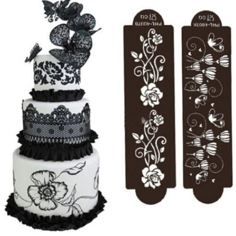 

Decorate Cake Stencil Flower Form Pastry Lace Embosser Baking Moulds For Cake Decorating Tools Wedding Template Easter Decor