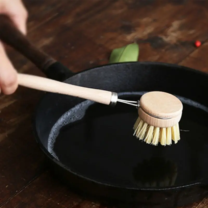 

Portable Wooden Long Handle Brush Dish Bowl Washing Dirty Brush Household Kitchen Cleaning Tools