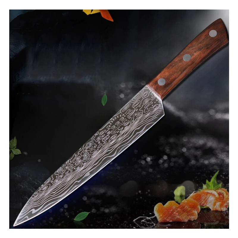 

[Video]1 Pcs Kitchen Knife Tools 9 Inch 10 Inch Japanese Cook'S Knife 7CR17 Stainless Steel Pattern Blade Knife