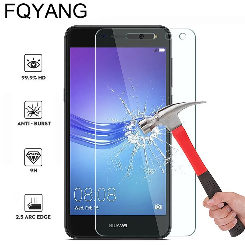 FQYANG 9H 2.5D Закаленное стекло для HUAWEI Y3II Y5II Y6II P7 Защитная пленка экрана Y3 Y5 Y6 Y7 Y9 2017