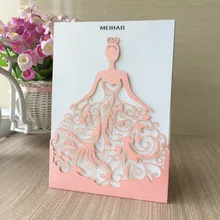 Блестящая бумага на заказ с принтом летучая мышь мицва украшение лазерная резка красивое платье для девочек красивый дизайн невесты свадебные пригласительные открытки