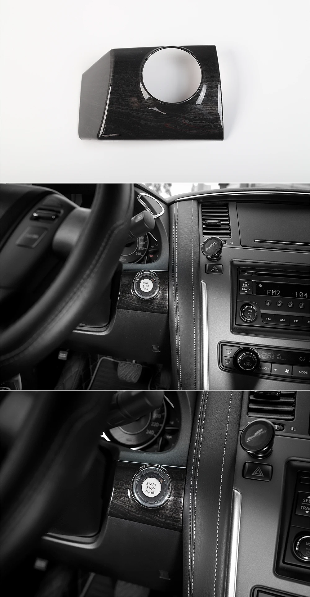 SHINEKA автомобильный двигатель кнопка запуска стоп накладка рамка подходит для Nissan Patrol Y62+ автомобильные аксессуары высокое качество
