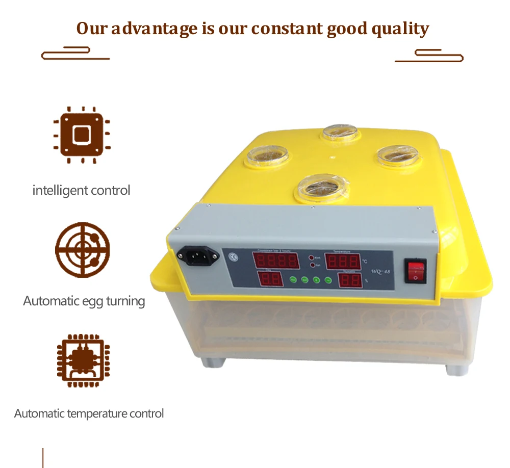 Новая модель автоматический инкубатор для яиц 48 яиц птицы инкубационное оборудование Брудер для курицы голубь утка одобренный CE ZZ-48