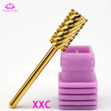 Золотые наклейки для ногтей Твердый резец из вольфрама заусенцы для ногтей сверло металлические сверла для электрическая для ухода за ногтями аксессуары для сверл аппарат