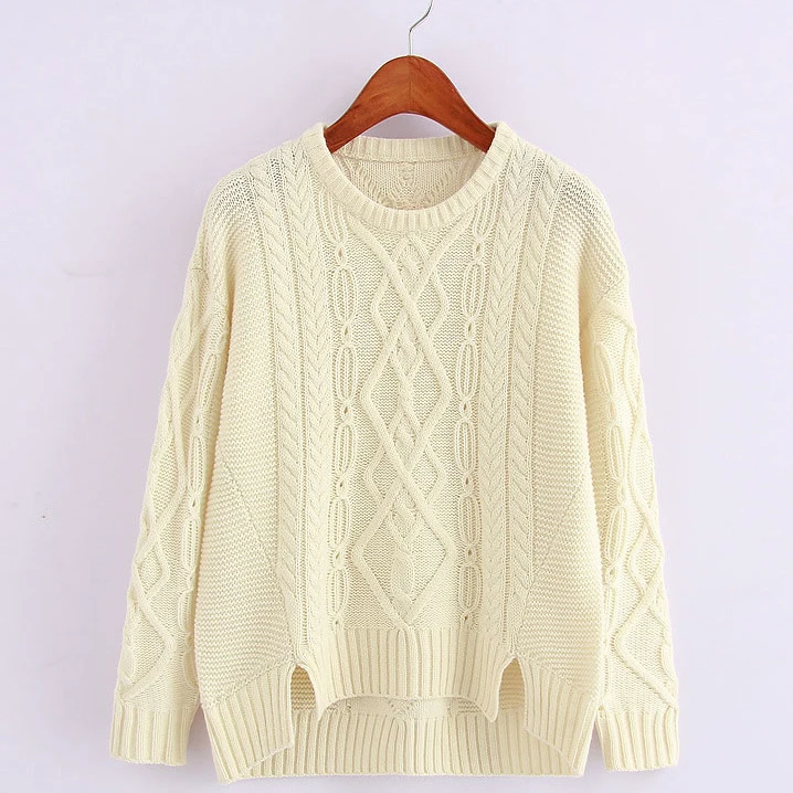 2015 Autumn New Items Women Wool Sweater Pullovers Beige Color Fashion