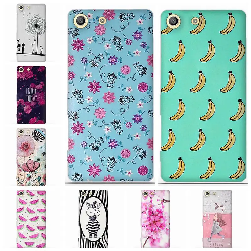 

Soft TPU for Sony Xperia M5 Ultra thin Soft Case Cover Silicon Flower Pattern E5603 E5606 E5653 Funda for sony m5 m 5 Phone Bags