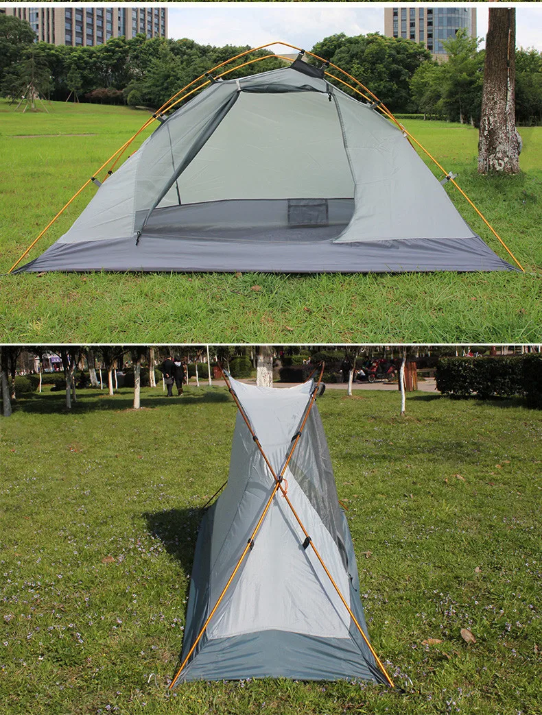 Непромокаемый светильник с полиуретановым покрытием для улицы, 1-man, ветрозащитная палатка, 3 сезона, 1 человек, двойная палатка для кемпинга