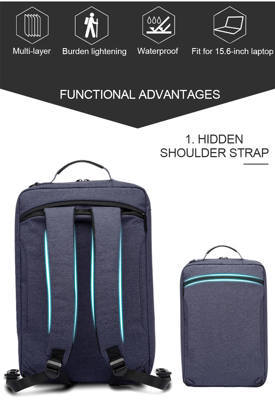 Laptop Backpack 17 Inch 15.6 Mens Backpacks Male Business Travel Backpacking Notebook Back Pack Outdoor Women Waterproof Bagpack (2)