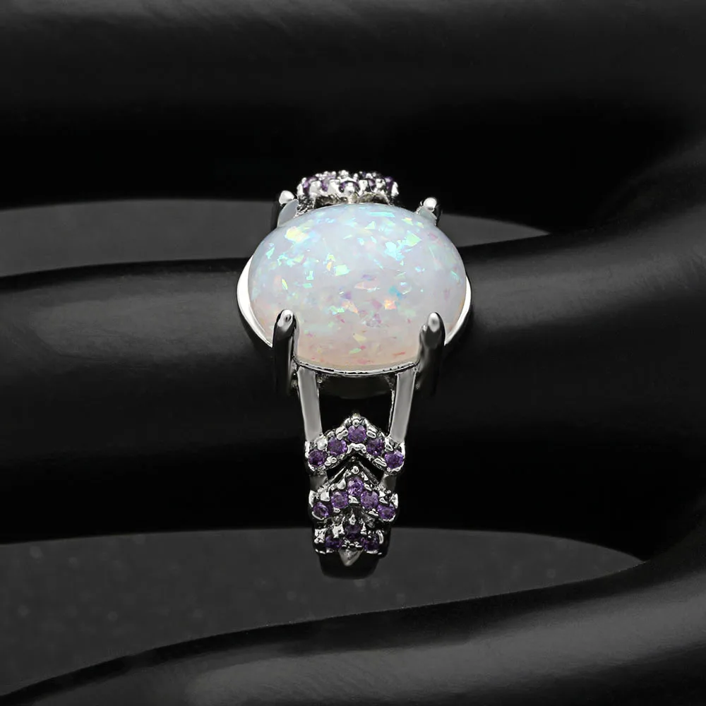 Кольцо Hainon женское серебряное с огненным опалом размер 6 10|crystal ring|ring wholesalewholesale rings