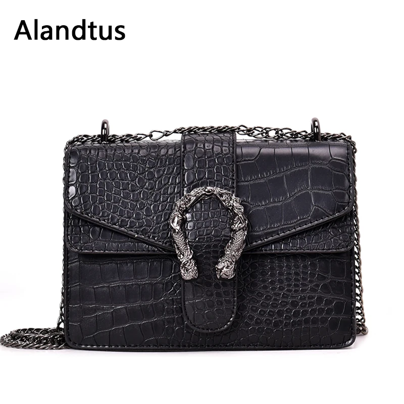 

Alandtus Bolsa Feminina Luxury Handbags Women Bags Designer Fashion Bags For Women 2019 Crossbody Bags For women Crocodile Lines