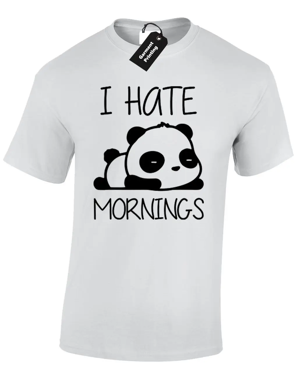 I HATE MORNINGS T Shirt Funny Panda Sleepy Tumblr Vlogger Zalfie Summer NEW
