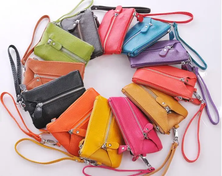 Women Key Cases Genuine Leather Wallets Cowhide Key Wallet Mobile Phone