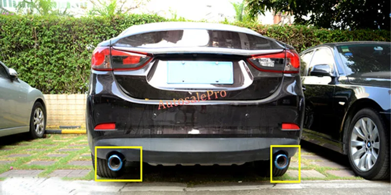 For Mazda 6 M6 Atenza 2013-2015 Color Blue Tail End Pipe Exhaust Muffler Tip Exterior Car Styling Parts 2pcs For Mazda 6 M6 Atenza 2013-2015 Color Blue Tail End Pipe Exhaust Muffler Tip Exterior Car Styling Parts 2pcs