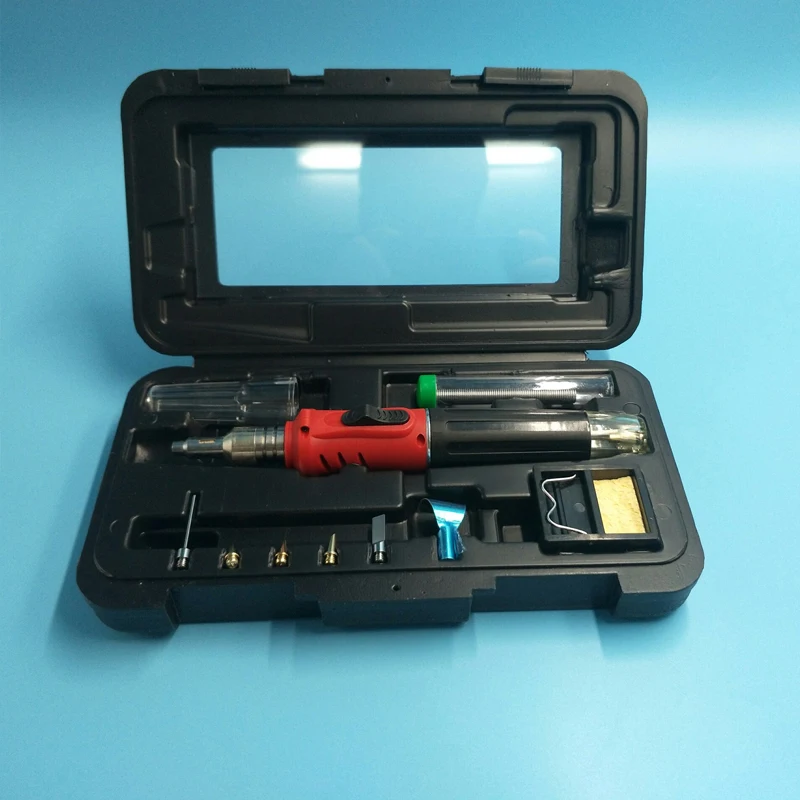 

Self-Ignition 10-in-1 Gas Soldering Iron Cordless Welding Torch Kit Tool HS-1115K Top Quality Ignition Butane Gas Soldering Iron