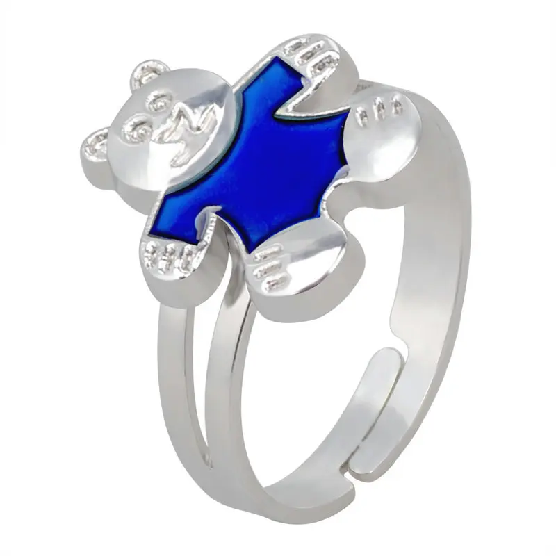 Кольцо для настроения, регулируемые детские часы для девочек или женские ювелирные изделия для женщин, Золотое кольцо,, черепаха, Бабочка, динозавр - Цвет основного камня: bear
