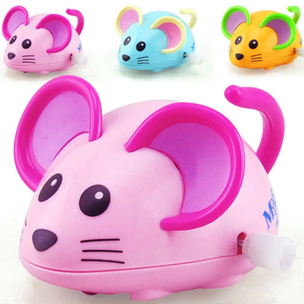 

Colorful Lovely Plastic Cartoon Mouse Shape Clockwork Toy Wind Up Walking Early Educational Toy For Children Kids