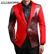 Мужской костюм с пайетками, куртка с зубчатым воротником, новинка, блестка, смокинг, куртка для сцены, костюмы, Blaser Masculino