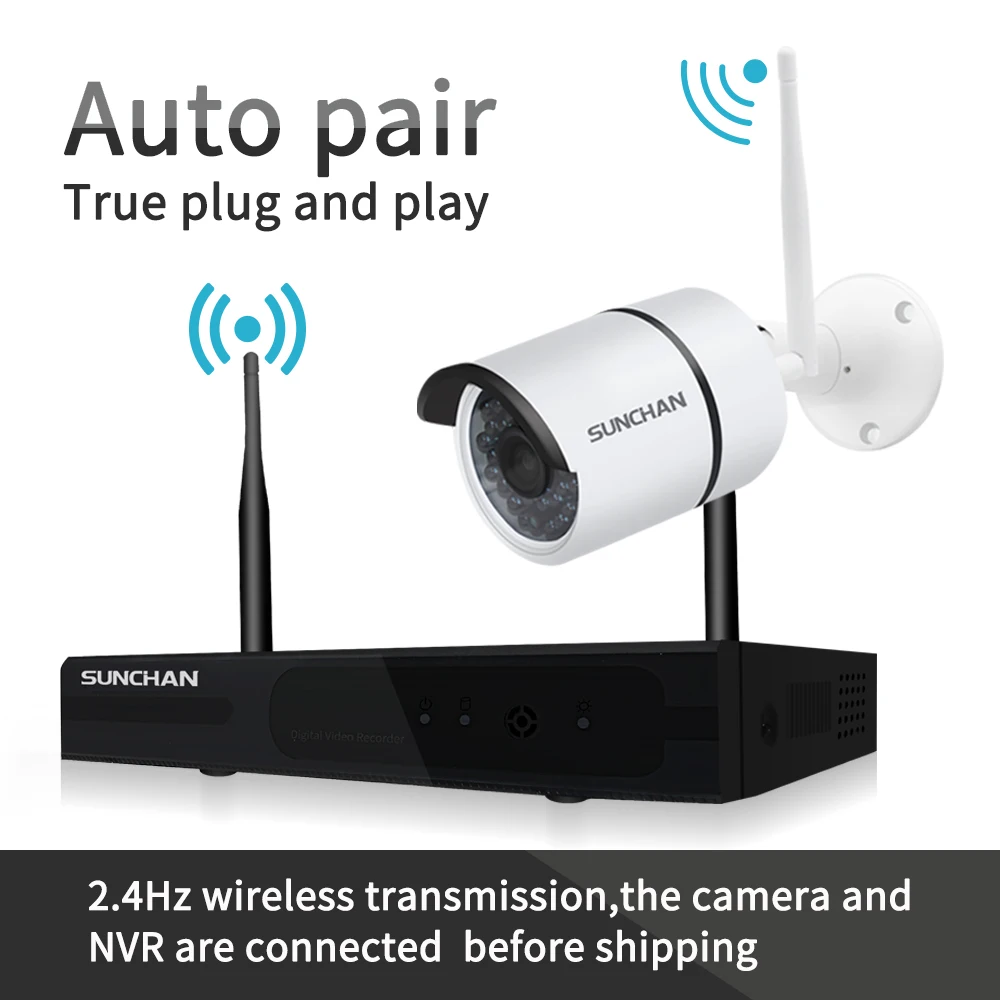 SUNCHAN 4CH 1080P HDMI WiFi NVR 4 шт. 1.3MP ИК наружная Всепогодная CCTV Беспроводная IP камера