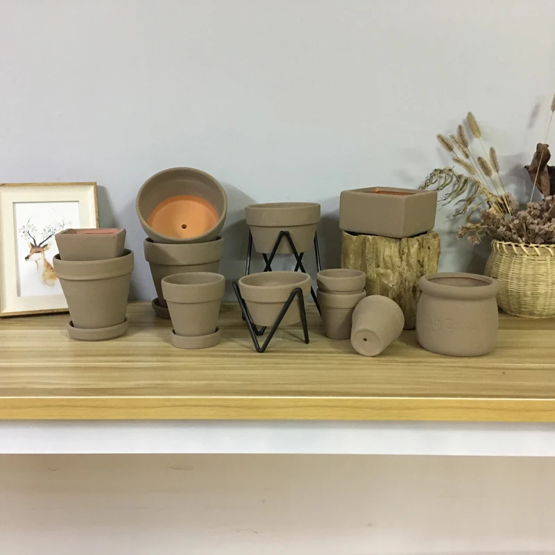 

FREE SHIPPING!Simple Nordic style red pottery flower pot succulent plant pot brown green plant flower pot