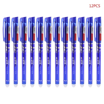 

12Pcs Creative 0.5mm Magic Erasable Gel Pens Blue Ink Office Student Stationery Writing Supplies for Student