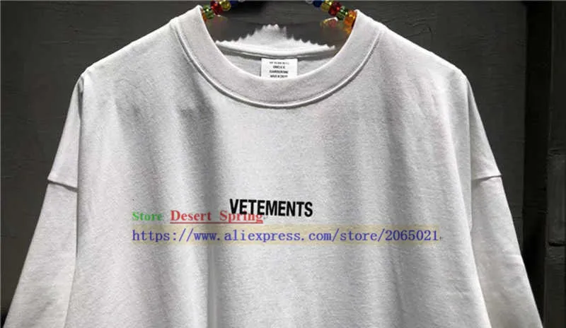 Vetements футболка для мужчин и женщин 1:1 лучшее качество Футболка большой ярлык хип