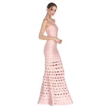 Новинка, розовое Бандажное платье макси, летнее, Осеннее, сексуальные, вечерние, бодикон, опт, женская одежда, платье+ костюм