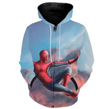 

Cloudstyle Spiderman 3D Men Zipper Hoodies New Movie Spider 4 Men Zipper Hoodies Long Sleeve Zipper Hoodies Size S-5XL