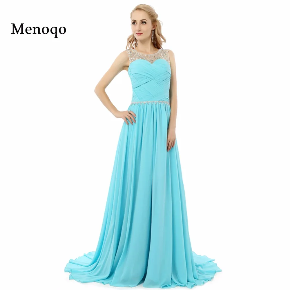 Abendkleider 2017 A line Beaded Long Chiffon Special Occasion Dresses