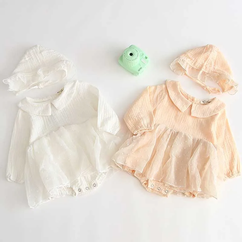 

Baby Jumpsuit Suit 2019 Autumn Newborn Infant Baby Rompers + Hat More Color Long Sleeve For Baby Girl Fashion Baby Girl Clothes