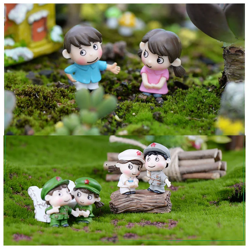 Сказочный Сад мальчик девочка детская игрушка домашний декор изделия из смолы 1 пара МХ миниатюрный пейзаж милые влюбленные пары террариума