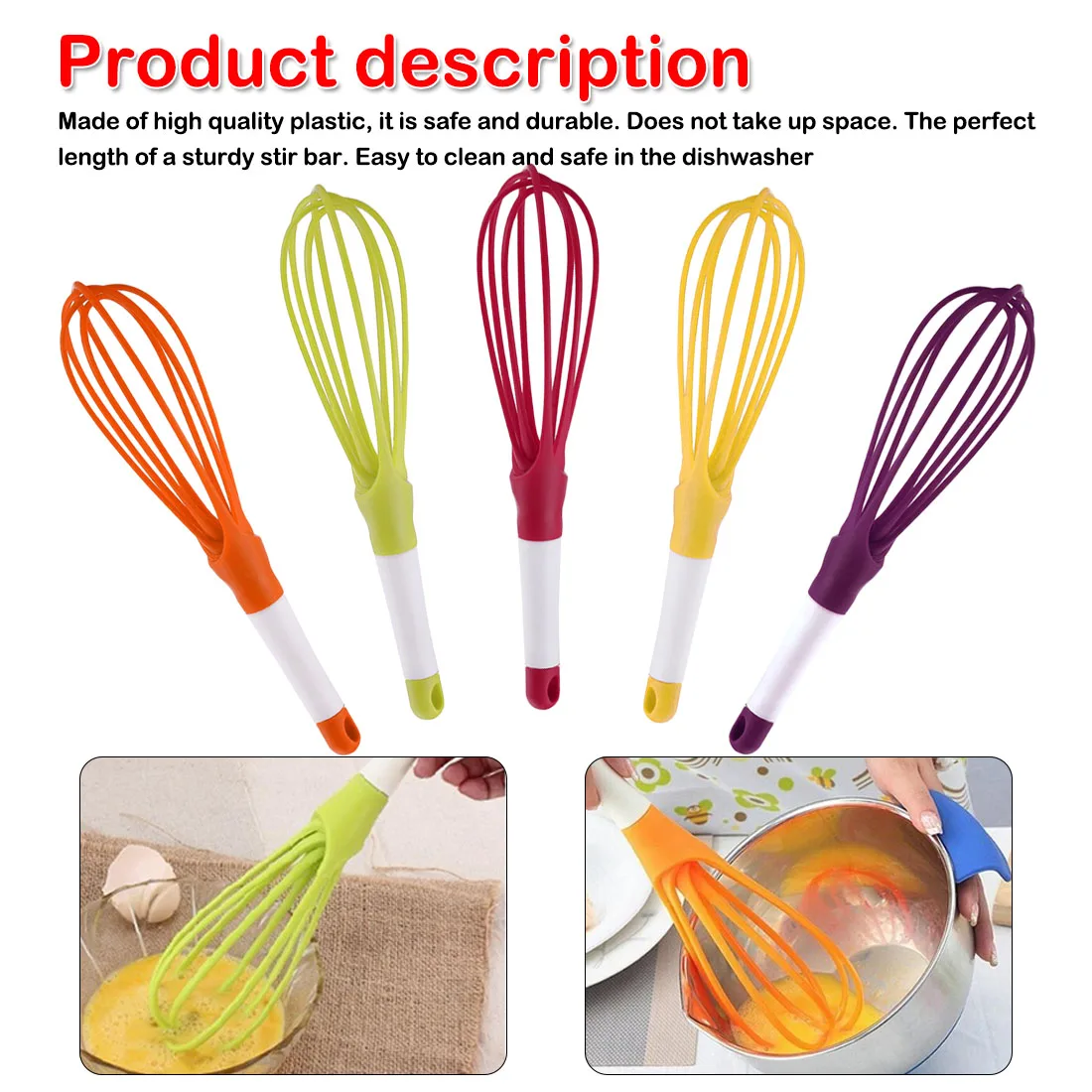 

1pcs Multifunctional Rotary Egg Beater Mixer Mini Silicone Kitchen Egg Whisk Bake Tool Egg Agitator