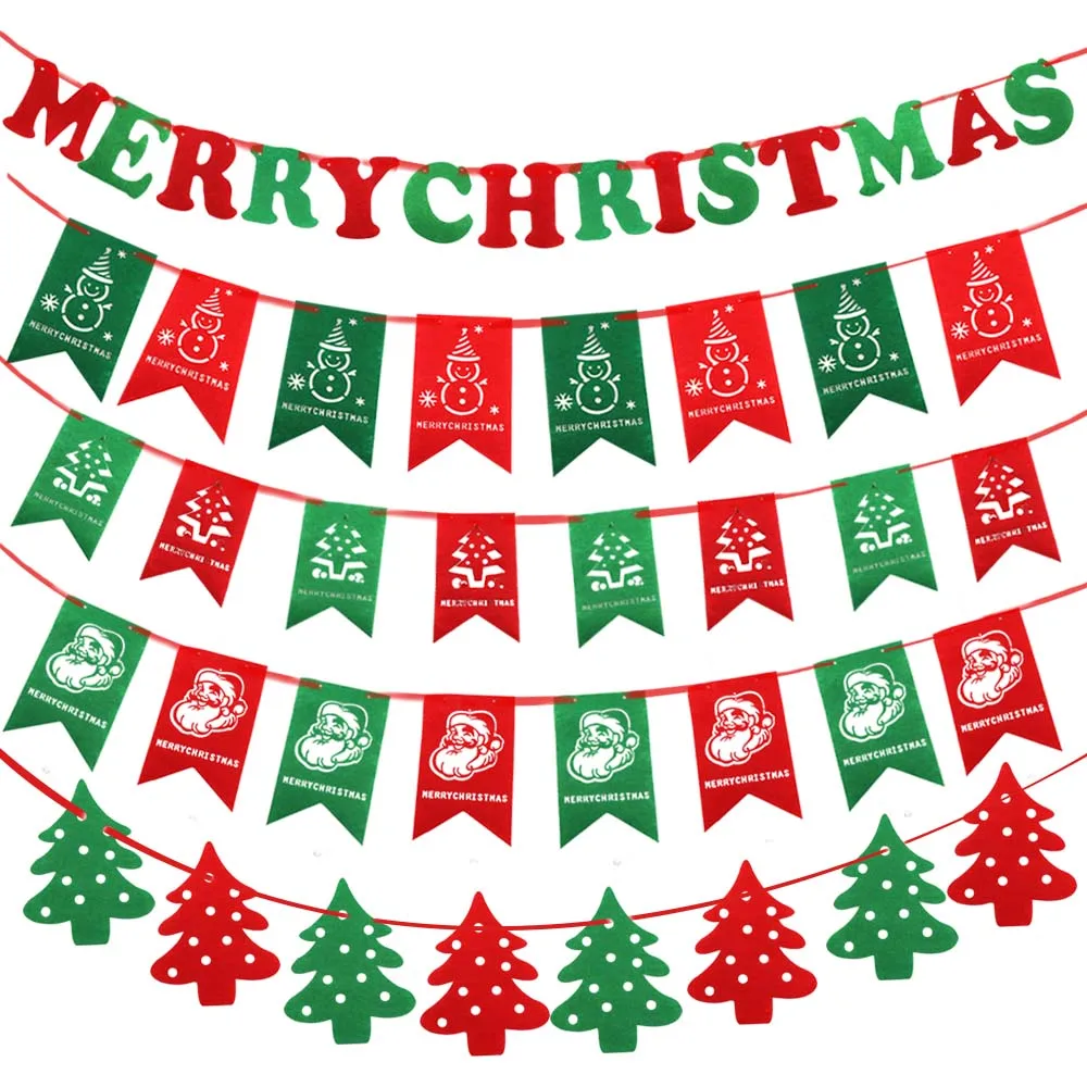 Hanging Flag Merry Christmas Bunting Garland Banner Shop Home navidad XMAS Party Decor christmas decorations for home decoratie | Дом и сад